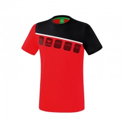 5-C T-Shirt rot/schwarz/weiß